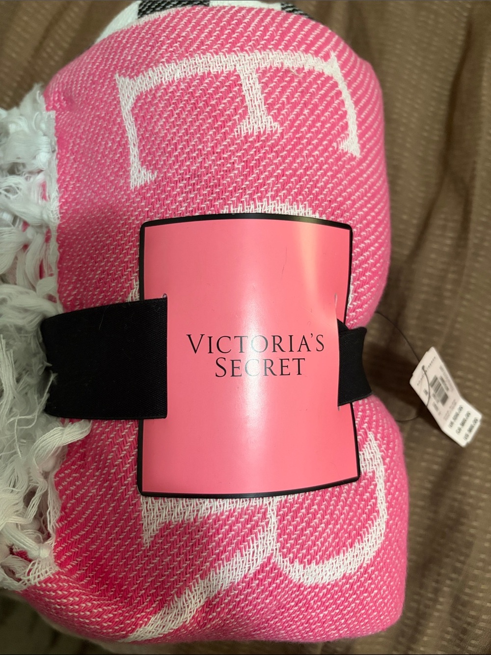 Victoria's Secret Pink & White Logo Throw